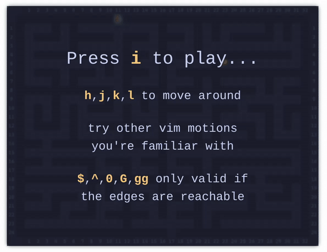 VIMazing maze demo